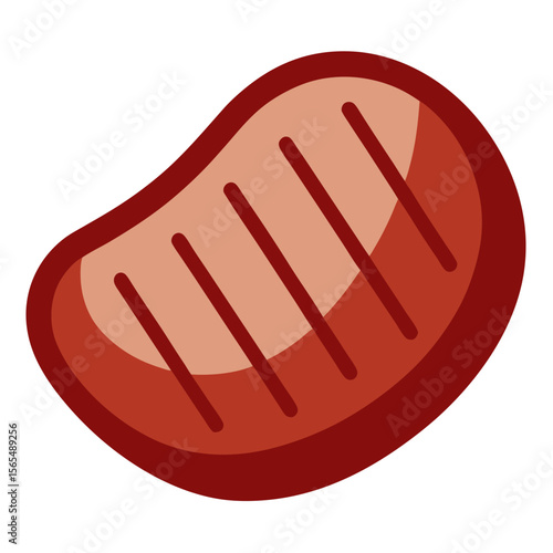 Grilled steak with grill marks and reddish brown hues meat food