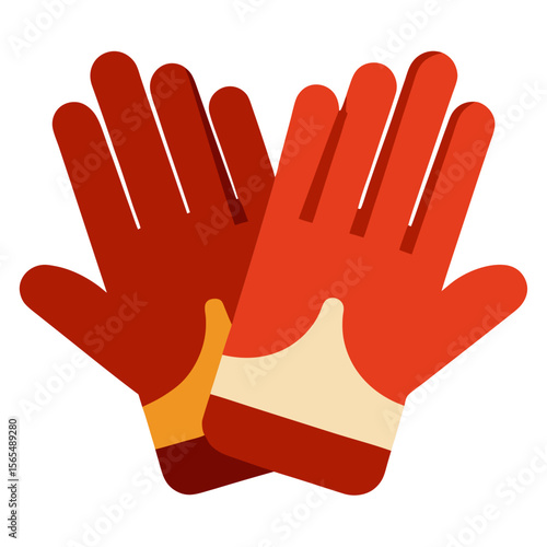 Red and beige gloves for hand protection handwear winter wear