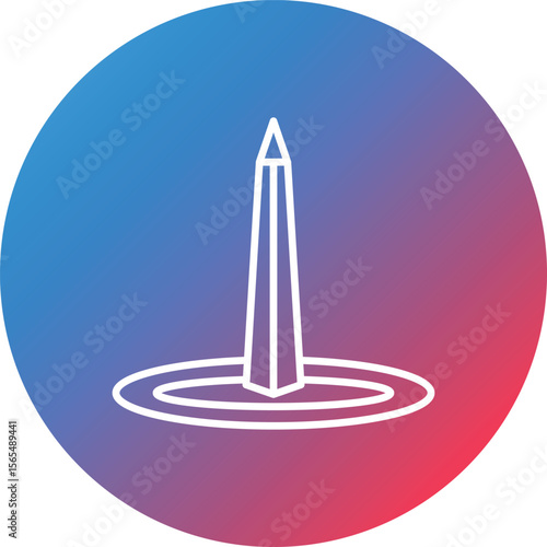 Obelisk Of Buenos Aires Line Gradient Circle Background Icon