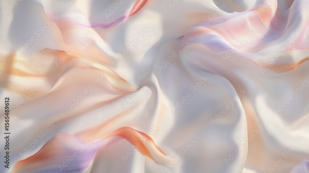 Obraz premium Soft, pastel-colored fabric draped in flowing folds.