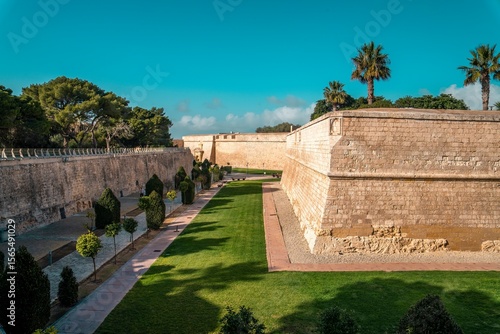 Scenic park in the historic city of Mdina, Malta