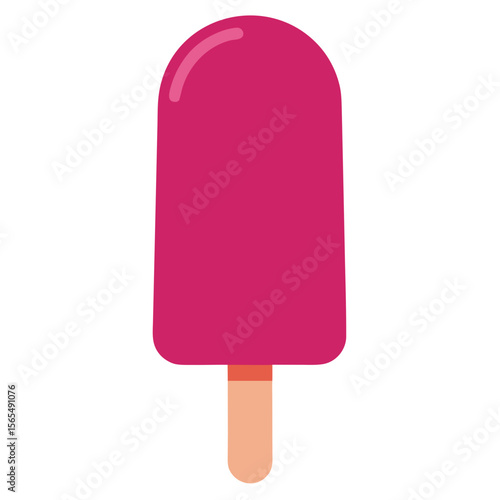 Pink popsicle with light brown stick ice pop frozen treat