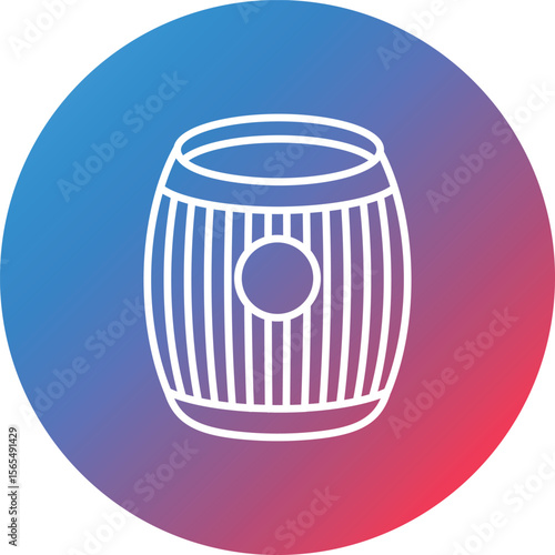 Barrel Line Gradient Circle Background Icon
