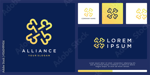 Human alliance logo design template