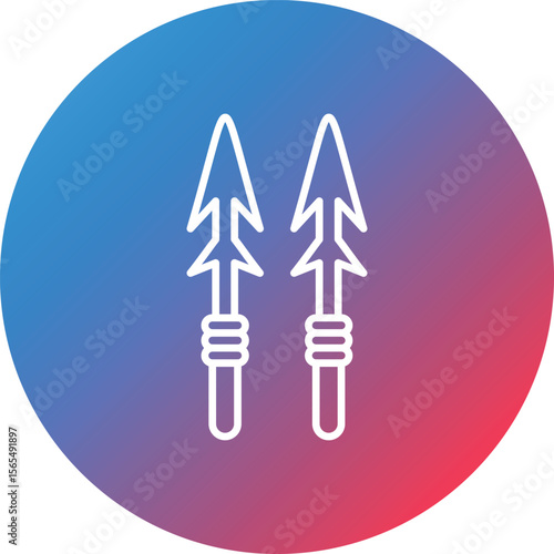 Harpoon Line Gradient Circle Background Icon