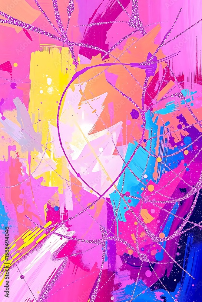 Obraz premium Vibrant chromatic explosions of abstract expressionism and radiant energy