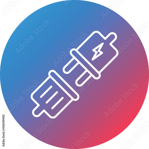 Disconnect Switch Line Gradient Circle Background Icon