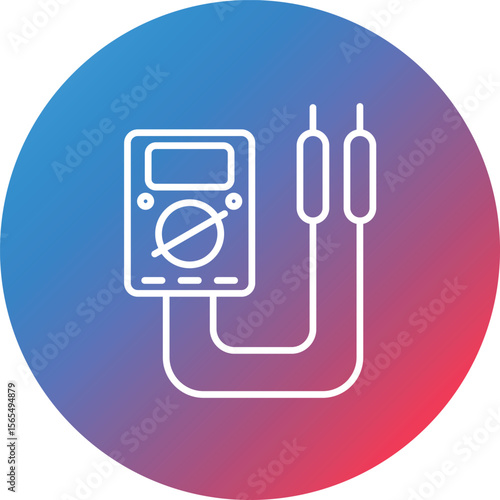 Multimeter Line Gradient Circle Background Icon
