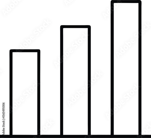 Ascending Graphic Visualization: A simple yet potent visual of ascending bars, illustrating growth, progress, or performance metrics.