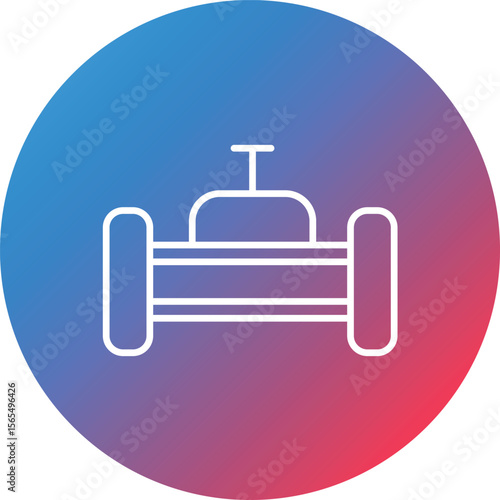 Valve Line Gradient Circle Background Icon