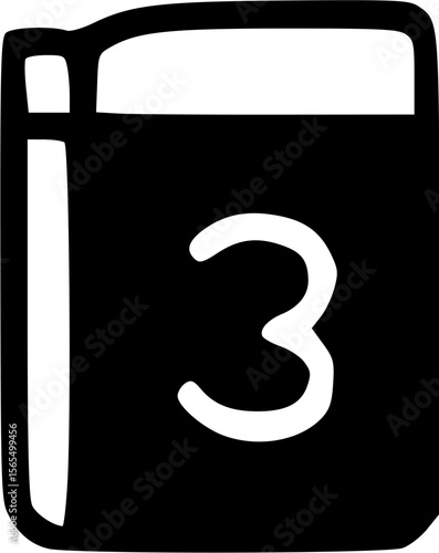 Number Book solid icon, perfect for school or education use.