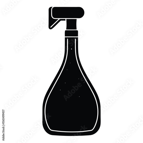 Stylized Silhouette of a Spray Bottle for Disinfection or Cleaning Solutions in Minimalist Design