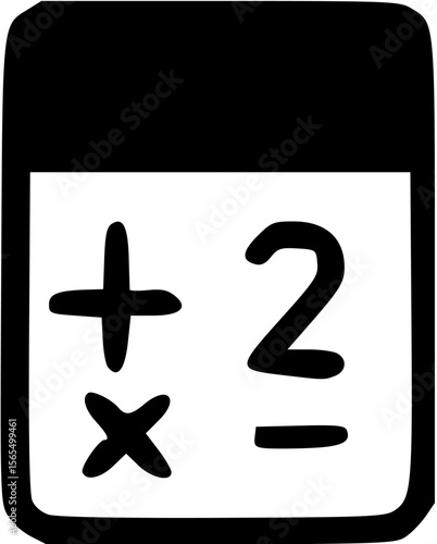 Math Book solid icon, perfect for school or education use.