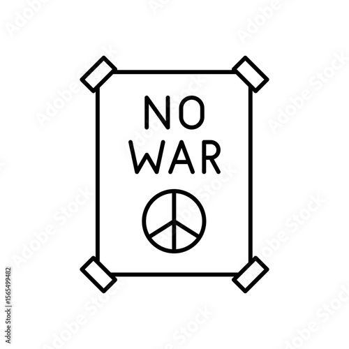 No War Peace Conflict Line Icon