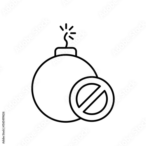 Terrorism Threat Crime Line Icon