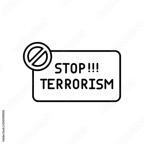 Anti Terrorism Day Awareness Line Icon