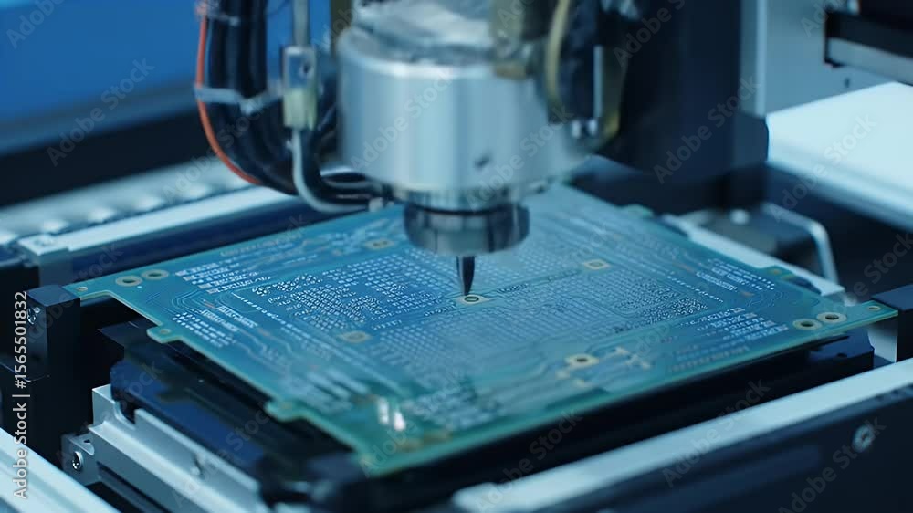 Automated Circuit Board Assembly Process in Factory Environment Automated Circuit Board Assembly Process in Factory Environment