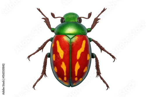 Wallpaper Mural Dorsal view of a colorful metallic jewel beetle chrysina gloriosa showing its vivid colors on a transparent background Torontodigital.ca