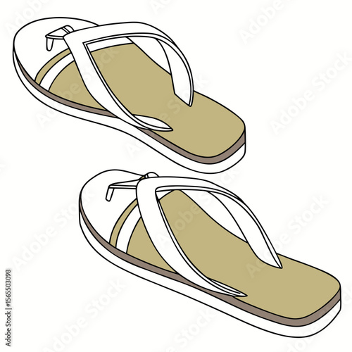 White and tan flip flops footwear summer