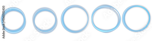 Neon light energy ring with glowing trail swirl effect. Abstract dynamic circular motion of electric lines and spark particles. Ideal for technology or sci-fi design.