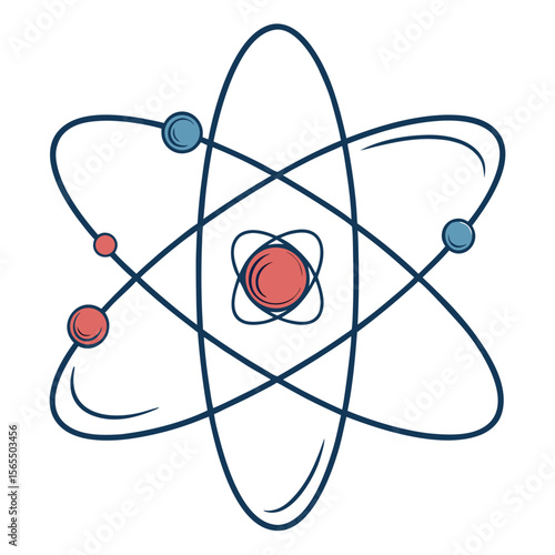 Atomic structure orbits nucleus electrons vector