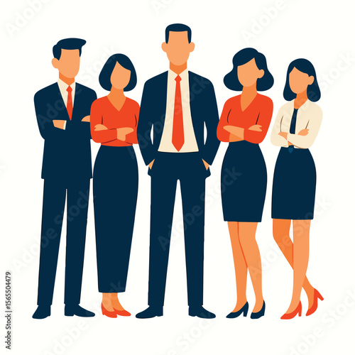 businessman standing with elegant style. Vector