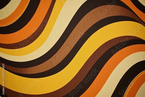Wallpaper Mural Colorful abstract wave pattern in shades of brown, yellow, and orange creating a retro aesthetic Torontodigital.ca