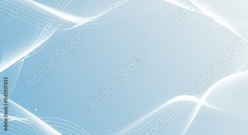 Light blue background with smooth white wavy lines, minimalist style, subtle texture and modern digital feel.