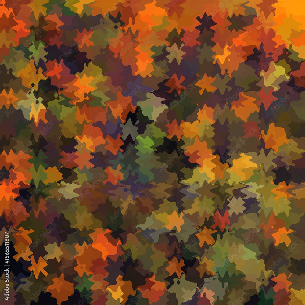 Fototapeta premium Colorful splashed abstract background. Splash effect and camouflage. Splattered backdrop.