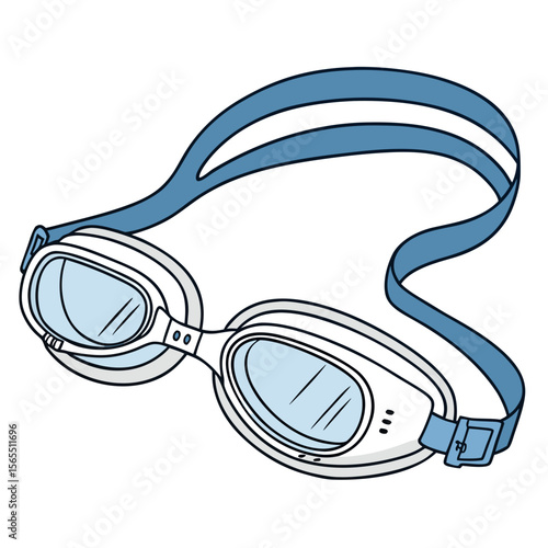 White blue swimming goggles eyewear water sports