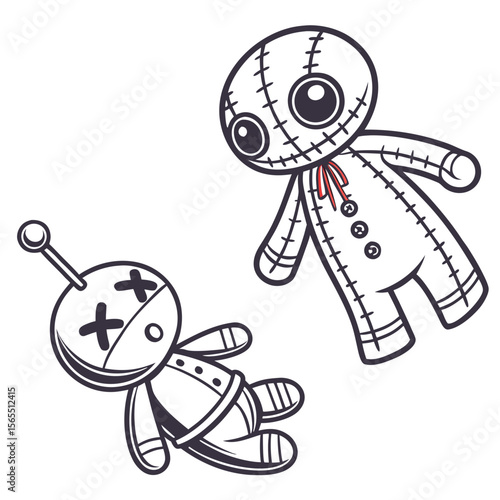 Voodoo dolls with stitched details stitched doll creepy doll