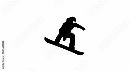 Snowboarder Jumping Silhouette Vector – Winter Sports, Extreme Action, and Snow Adventure Concepts