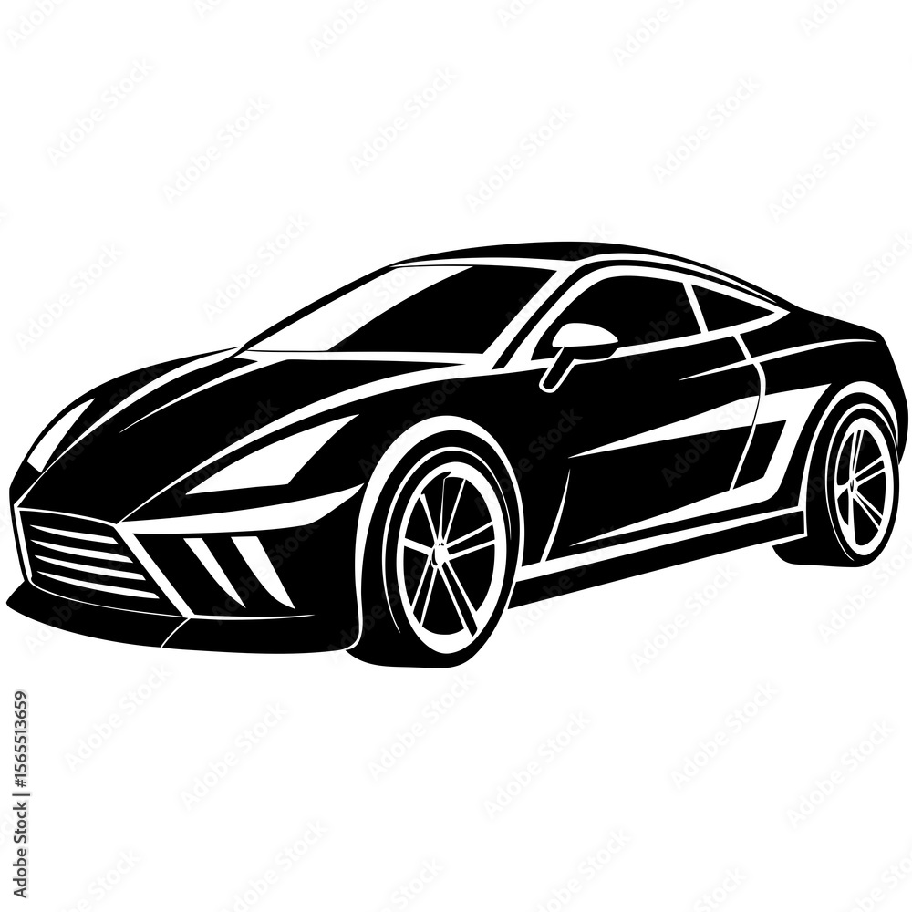 Fototapeta premium retro car isolated shilhoutte on white background
