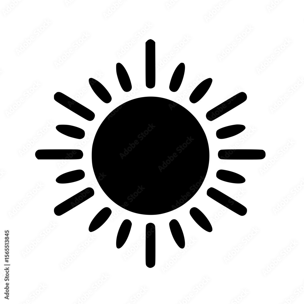Minimalist Black SVG Silhouette of a Sun with Rays for Climate Change and Environmental Awareness Designs Minimalist Black SVG Silhouette of a Sun with Rays for Climate Change and Environmental Awareness Designs