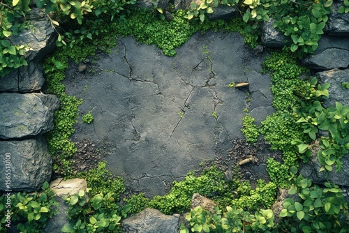 Nature's stone garden, a  frame of plants
