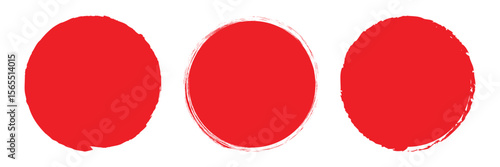 Grunge circles brush set. red circle frames. Round line of red paint. Grunge round shapes. Circular ink brush stroke for design elements.  Grunge round shapes. Grunge banner and paint brush stamps.