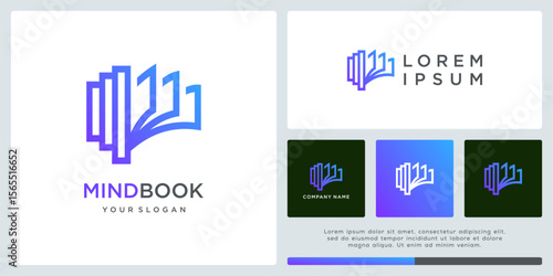 Mind book technology logo for education company