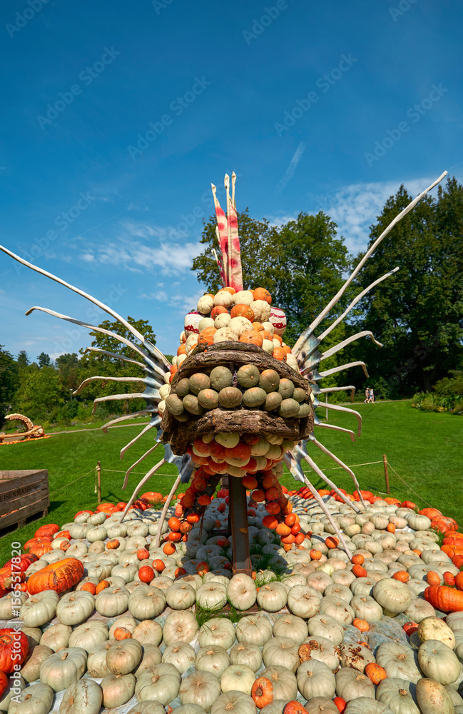 Fototapeta premium Artistic composition at the Pumpkin Festival in Ludwigsburg, Germany