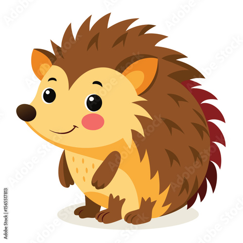 A cute hedgehog sniffing around, isolated on a clean white background, portraying curiosity and woodland charm