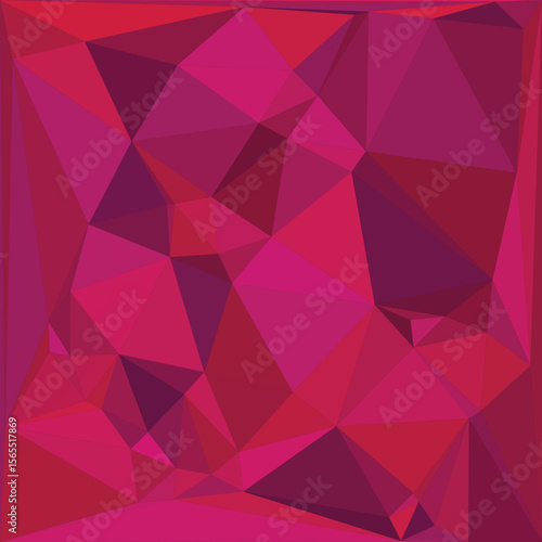Abstract Polygon Landscape Composed of Various Shades of Red and Pink Forming an Interesting Geometric Pattern Design