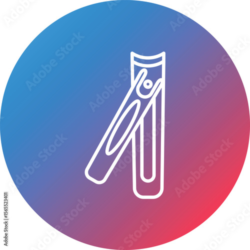 Nail Clipper Line Gradient Circle Background Icon