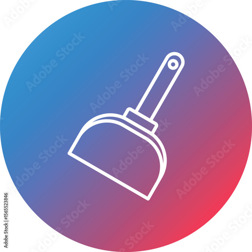 Dustpan Line Gradient Circle Background Icon