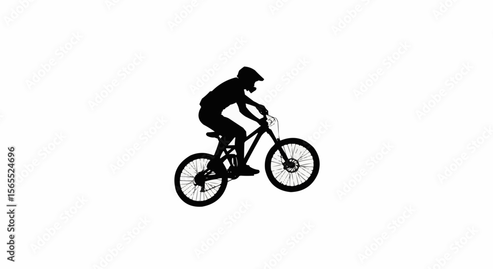 Mountain Biker Jumping Silhouette Vector – Extreme Sport, Trail Adventure, and Outdoor Cycling Concepts Mountain Biker Jumping Silhouette Vector – Extreme Sport, Trail Adventure, and Outdoor Cycling Concepts