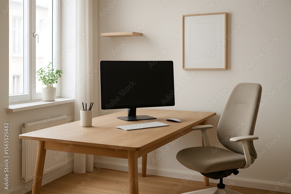 Fototapeta premium modern home office interior with desk
