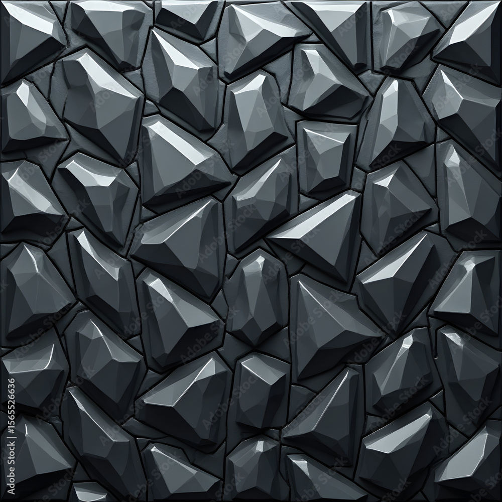 Naklejka premium Dark Abstract Geometric Wall Panel