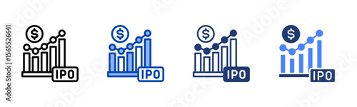 Ipo Market icon set multiple style collection