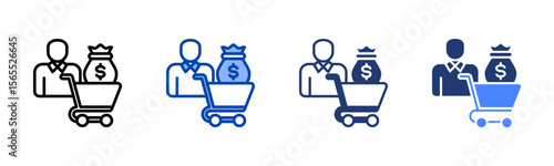 Investor icon set multiple style collection
