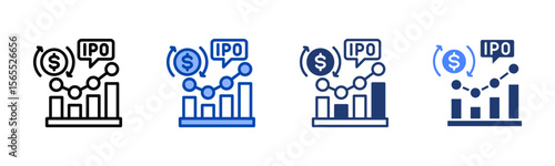 Stock Exchange icon set multiple style collection