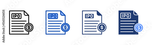Prospectus icon set multiple style collection