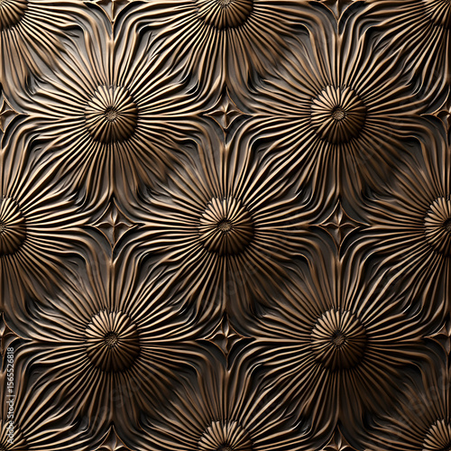 Bronze Floral Ornamental Wall Panel